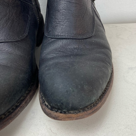 FRYE JAYDEN CROSS STRAP Black Leather Boots - Picture 2 of 16